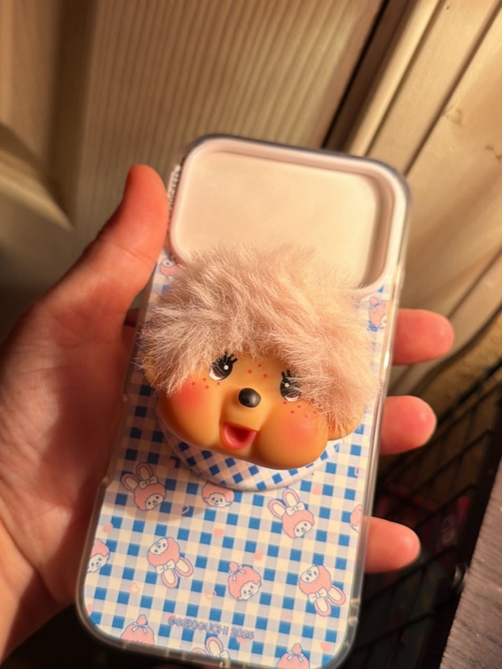 PopSocket Pink Fuzzy Pom Phone Grip with Clear Case - Picture 2 of 8
